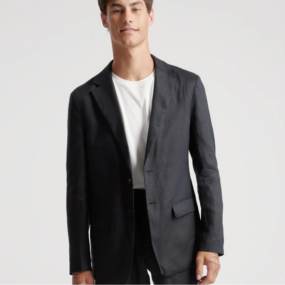 NWT quince men’s small 100% European linen blazer black